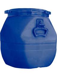Бочка пластиковая квадратная с ручками и крышкой ЕВРОСТАНДАРТ, 40 л, синий [БПК 40]