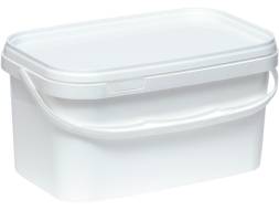 Ведро пластиковое прямоугольное, 3.3 л, белый [5118]