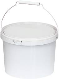 Ведро пластиковое круглое с белой крышкой, 10.8 л [4145]