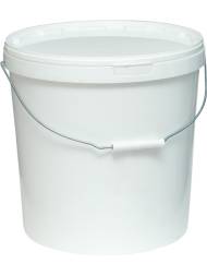 Ведро пластиковое круглое с белой крышкой и металлической ручкой, 20 л [3757]